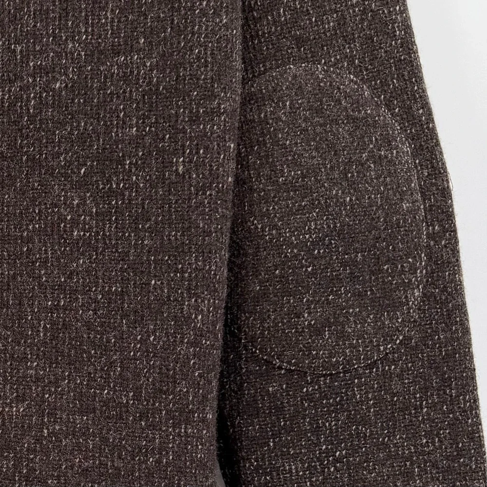 Pronto Uomo 100% Wool Brown Full Zip Cardigan Sweater Mens Medium Preppy